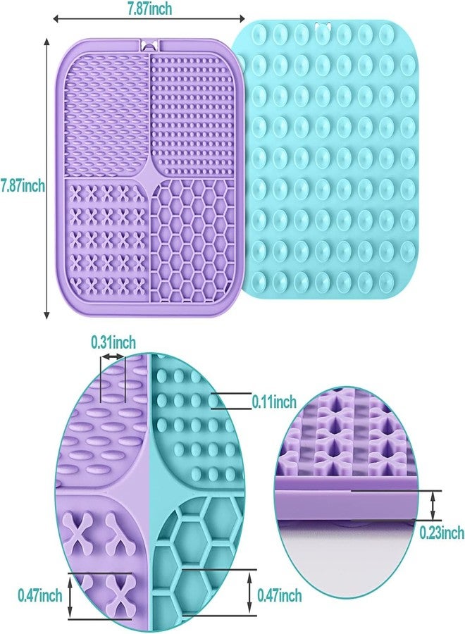 BSITFOW 2PCS Large Lick Mat for Dogs with Suction Cups, Slow Feeder Bowls, Cat Lick Mat for Anxiety Relief, Dog Toys to Keep Them Busy, Enrichment Toys for Bathing, Cat Licking Pad for Boredom - Image 2